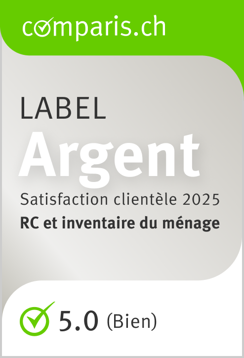 Distinction comparis.ch 2025 – Satisfaction de la clientèle en assurance ménage et RC